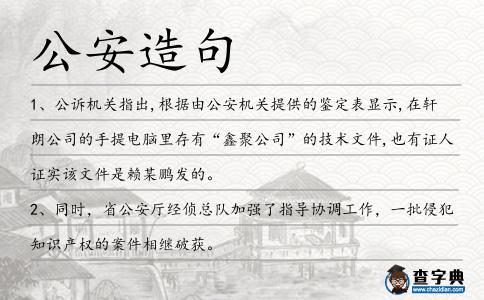 公安造句