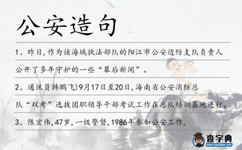 公安造句