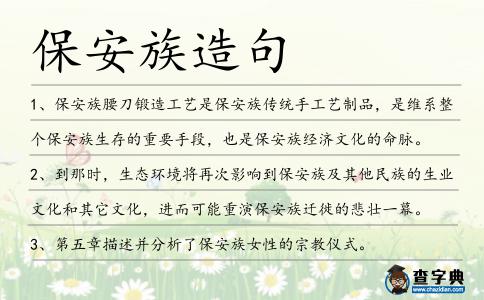 保安族造句