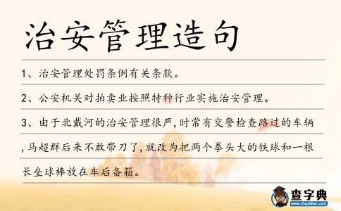 治安管理造句