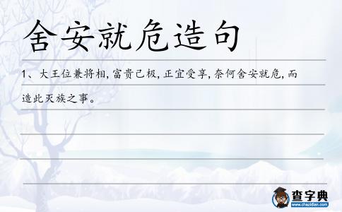 舍安就危造句