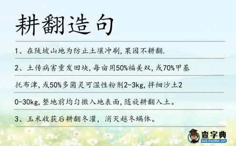 耕翻造句