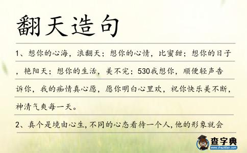 翻天造句