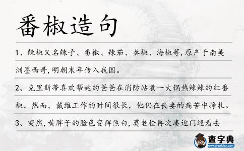 番椒造句