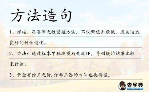 方法造句