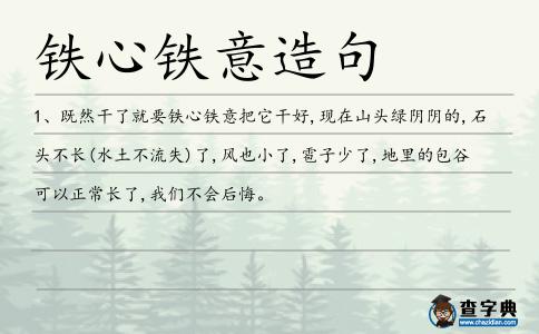 鐵心鐵意造句