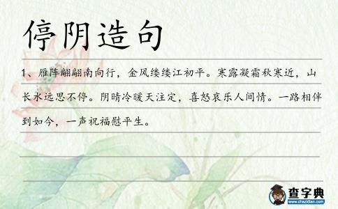停陰造句