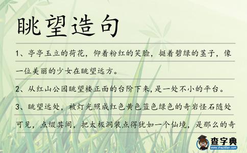 眺望造句