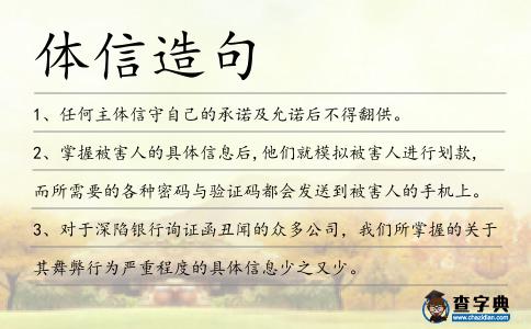 體信造句