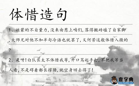 體惜造句