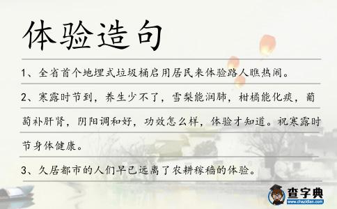 體驗(yàn)造句
