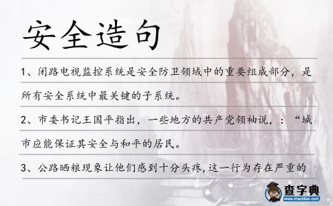 安全造句
