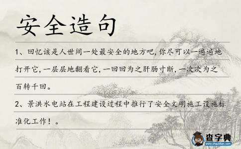 安全造句