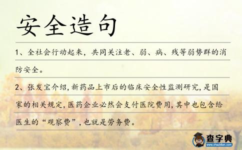安全造句
