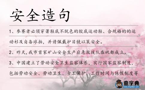 安全造句