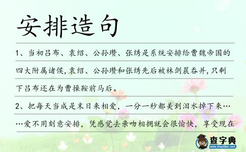 安排造句