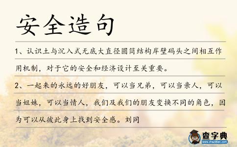 安全造句