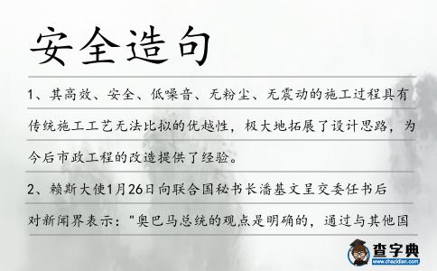 安全造句