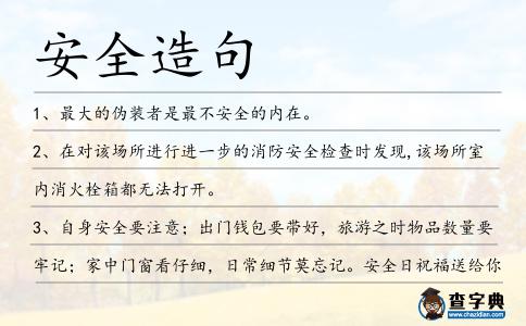 安全造句
