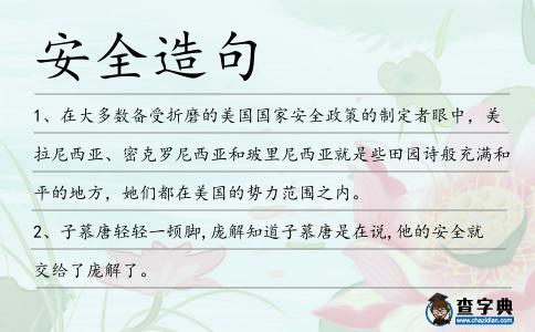 安全造句
