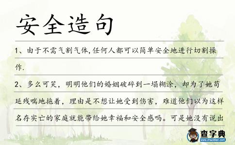 安全造句
