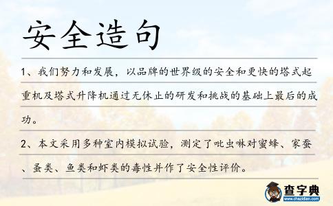 安全造句