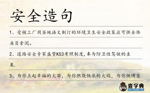 安全造句