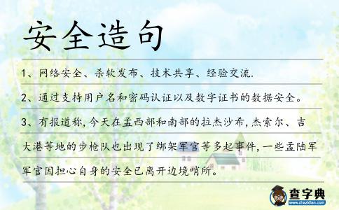 安全造句
