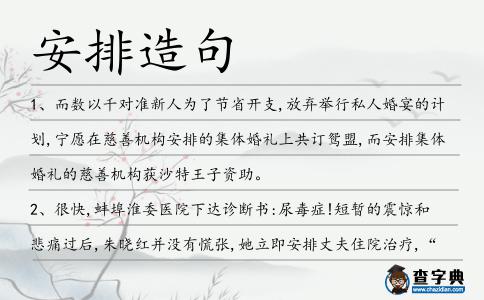 安排造句