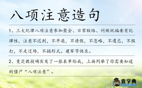 八項注意造句