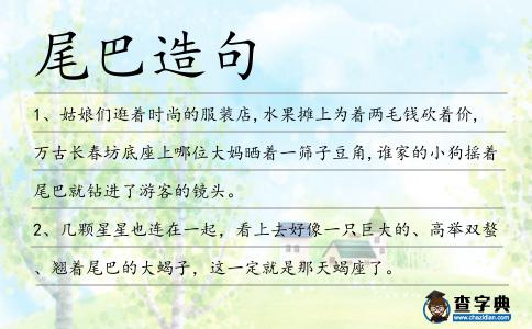 尾巴造句