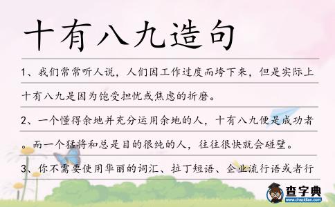 十有八九造句