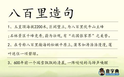 八百里造句