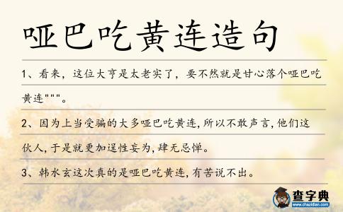 啞巴吃黃連造句