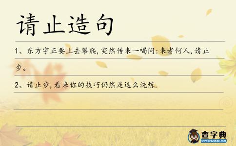 請(qǐng)止造句