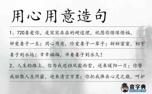 用心用意造句