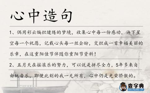 心中造句