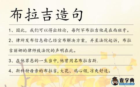 布拉吉造句