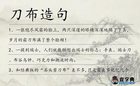 刀布造句