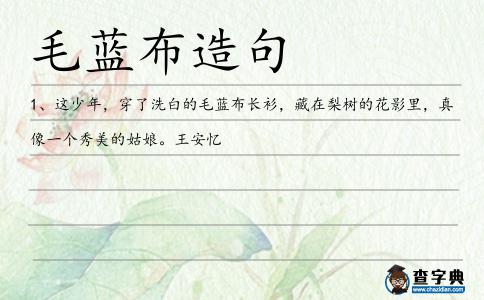 毛藍布造句