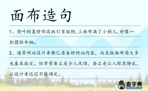 面布造句