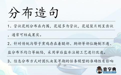 分布造句