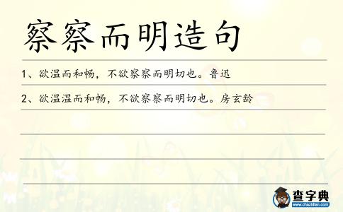 察察而明造句