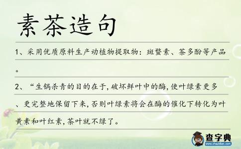 素茶造句
