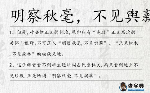 明察秋毫,不見輿薪造句