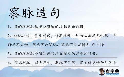 察脈造句