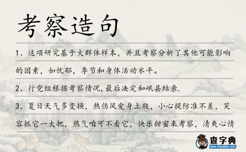 考察造句