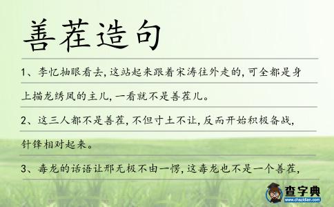 善茬造句