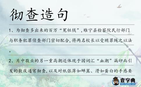 徹查造句