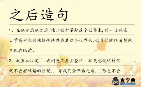 之后造句